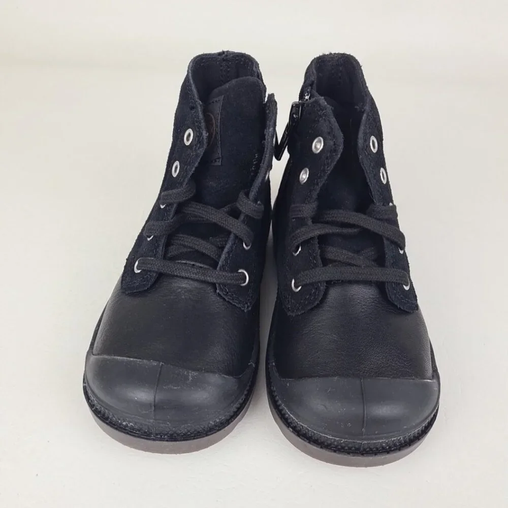 Palladium Pampa Hi Infants Toddler Boots Black Dark Leather